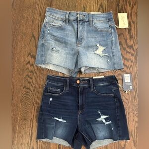 Universal Threads two pairs denim high rise midi shorts size 4 NWT